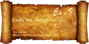 Csóka István névjegykártya