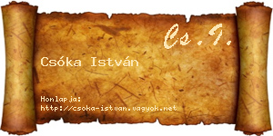 Csóka István névjegykártya